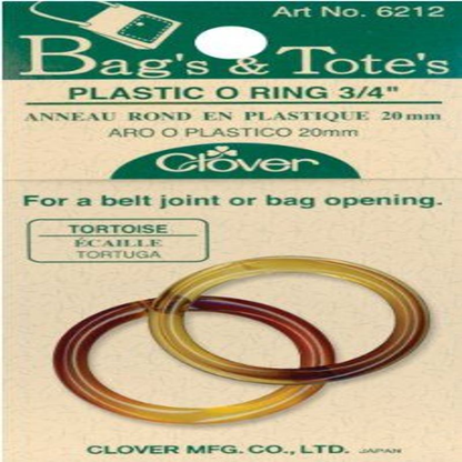 Clover Bags & Totes 3/4-Inch Plastic O-Ring Tortoise, 2 ea. Tortoise