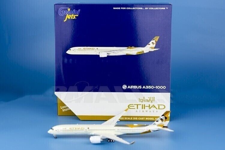1:400 GeminiJets ETIHAD AIRBUS A350-1000 Passenger Plane Diecast Aircraft Model