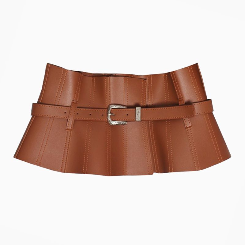 Women Corsets Faux Leather Fashion Lace-Up Buckle Wide Belts Clothes Accessories