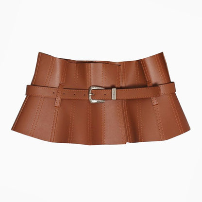Women Corsets Faux Leather Fashion Lace-Up Buckle Wide Belts Clothes Accessories