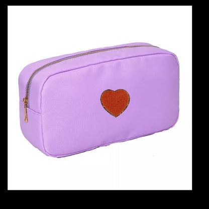Waterproof Nylon Bag Cosmetic Bag Solid Color Makeup Bag Travel Beauty Organizer