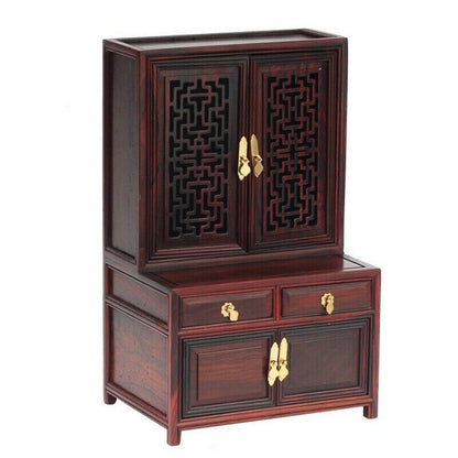 Wooden Carved Miniature Cabinet Buddha Altar Butsudan Shrine Praying Decor
