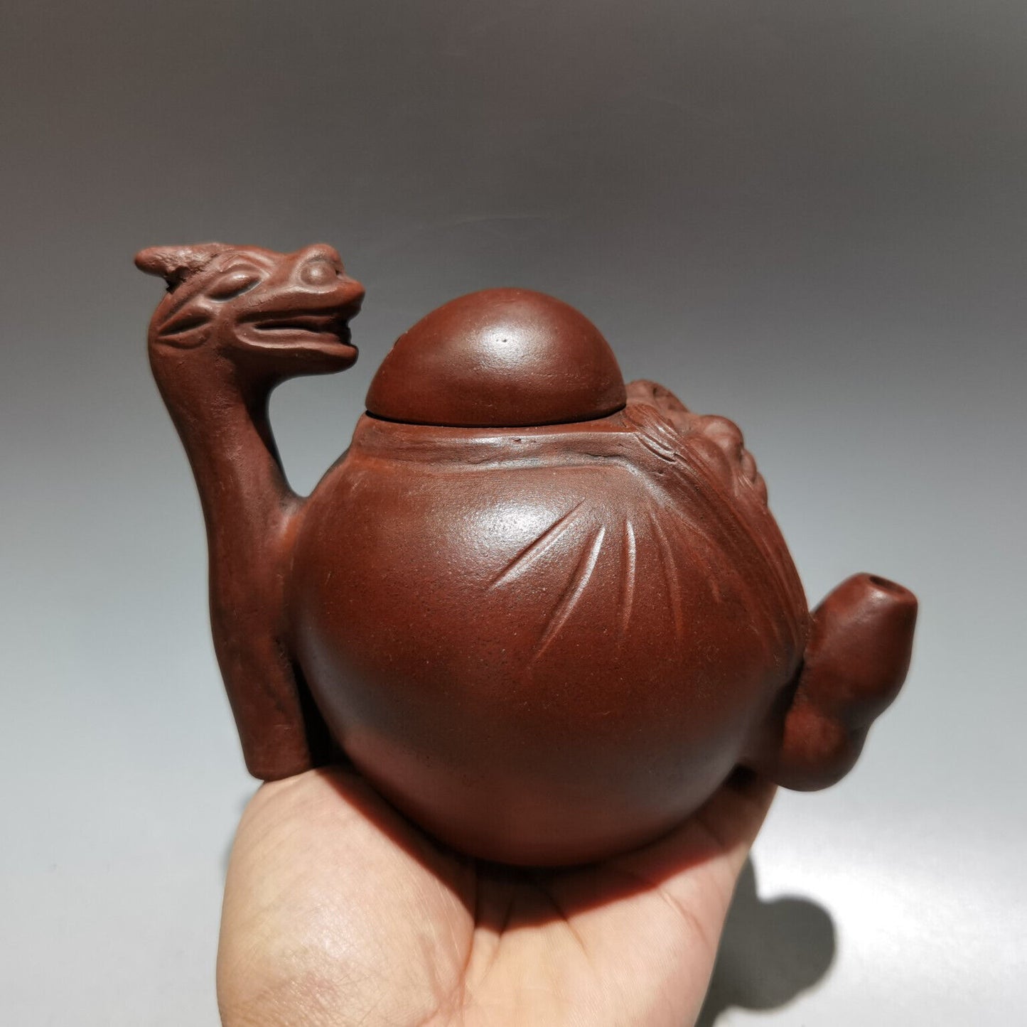 Chinese Yixing Zisha Clay Handmade Exquisite Teapot（寿星壶 底款：时大彬）