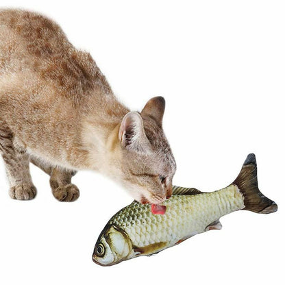 Cat Toy Pet Soft Plush 3D Fish Shape Interactive Gift Catnip Stuffed Pillow Doll