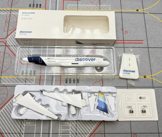 1:200 Hogan Discover Airlines AIRBUS A320 Aircraft ABS Plastic Airplane Model
