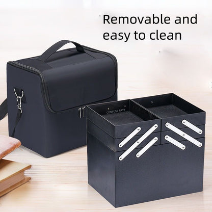 Large Make Up Bag Multi-layer Embroidery Cosmetics Storage Case Toiletry Bag 1PC