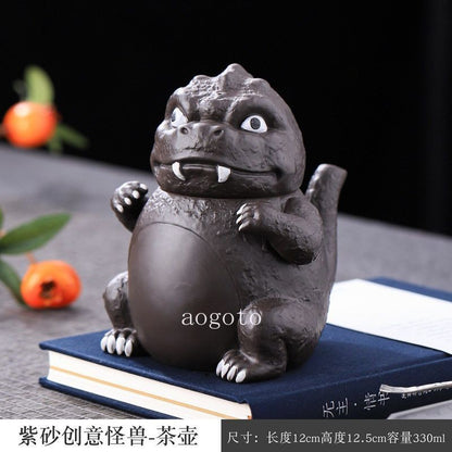 ZiSha Clay Teapot Handmade Cute Monster Artwork Water Pot Home Decor Collection