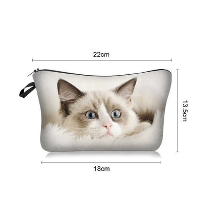 3D Pug Dog Printed Cosmetic Bag Cute Makeup Organizer Bag Travelling Handbag 1PC