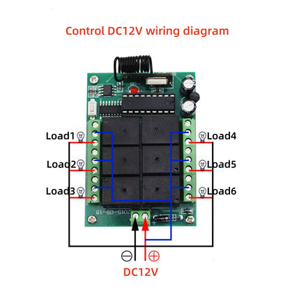 6CH Relay RF Wireless Remote Control Switch Transmitter Receiver Accessories