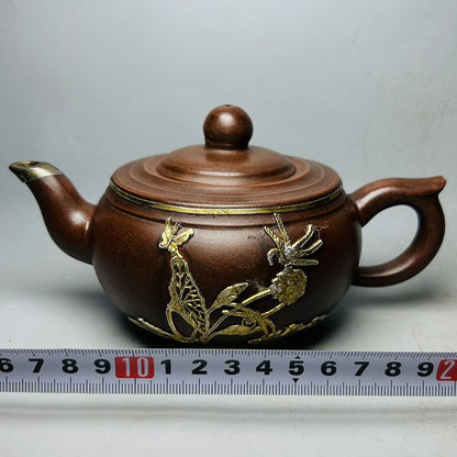 Vintage Chinese Yixing Purple Clay Teapot Zisha Ceremony Exquisite Tea Set Rare