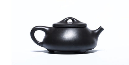 210cc chinese Yixing Handmade Zisha Black clay Teapot Shi piao Hu Tea Pot