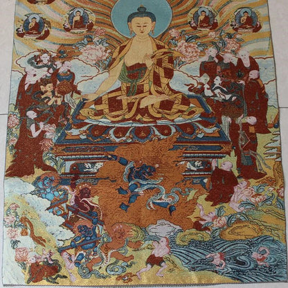 Shakyamuni Buddha Embroidery Portrait Cross Stitch Buddha Hanging Paintin