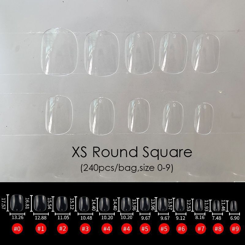 False Nail Tips 240Pcs XXL Square Full Covers Luxury Gel Press On Manicure Tools