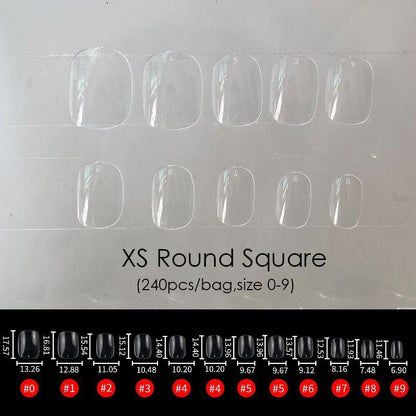False Nail Tips 240Pcs XXL Square Full Covers Luxury Gel Press On Manicure Tools