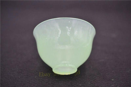 3.62"Exquisite Chinese Natural Green Jade Tea Cup Wine Cup