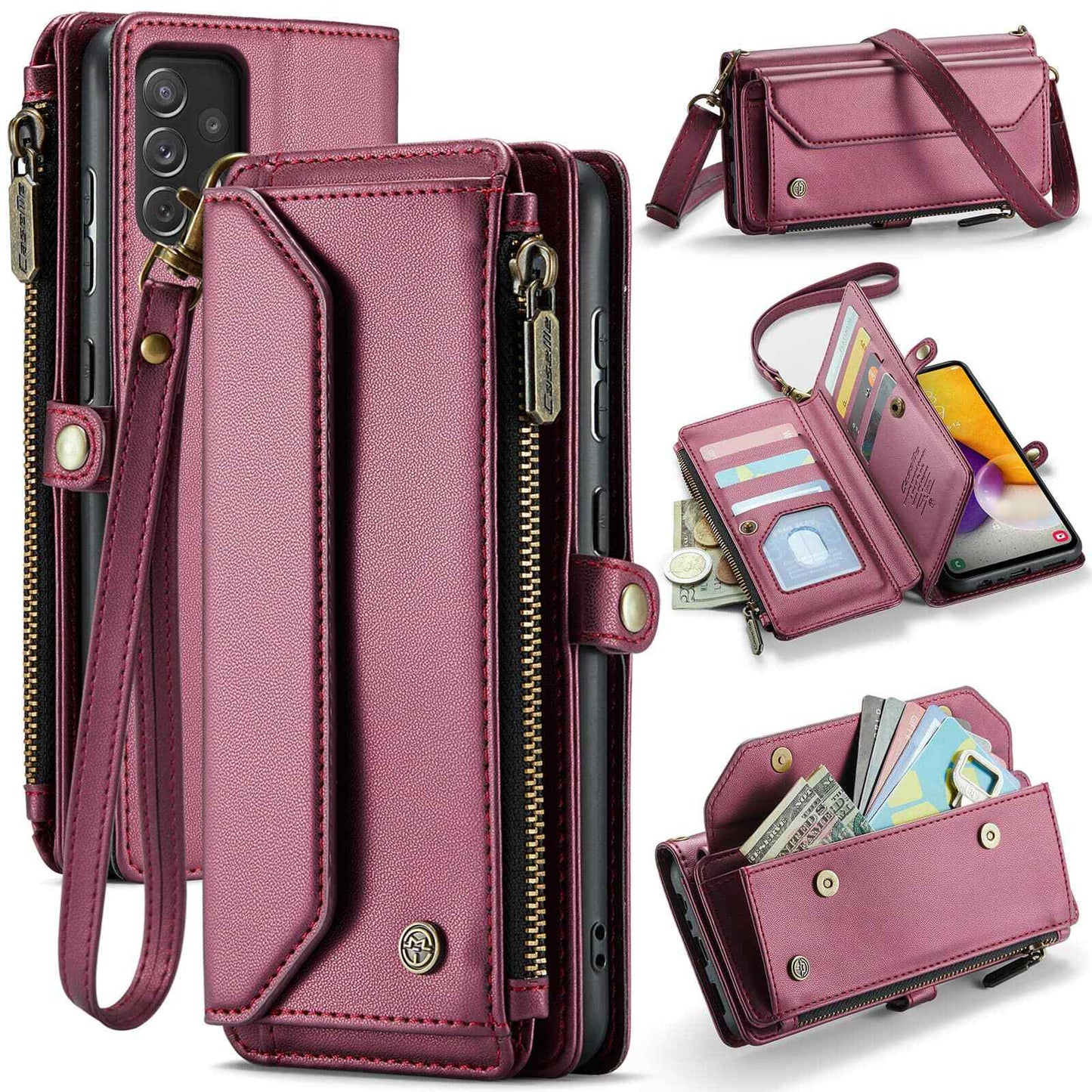 Crossbody for Samsung Galaxy A15 A25 A32 A33 A35 A55 A72 Case Wallet Card Holder