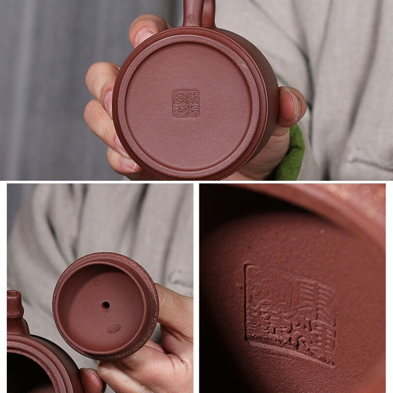 Marked Tea Pot 13 Infuser Hole Handmade Master Pot Real Yixing Zisha Purple Clay