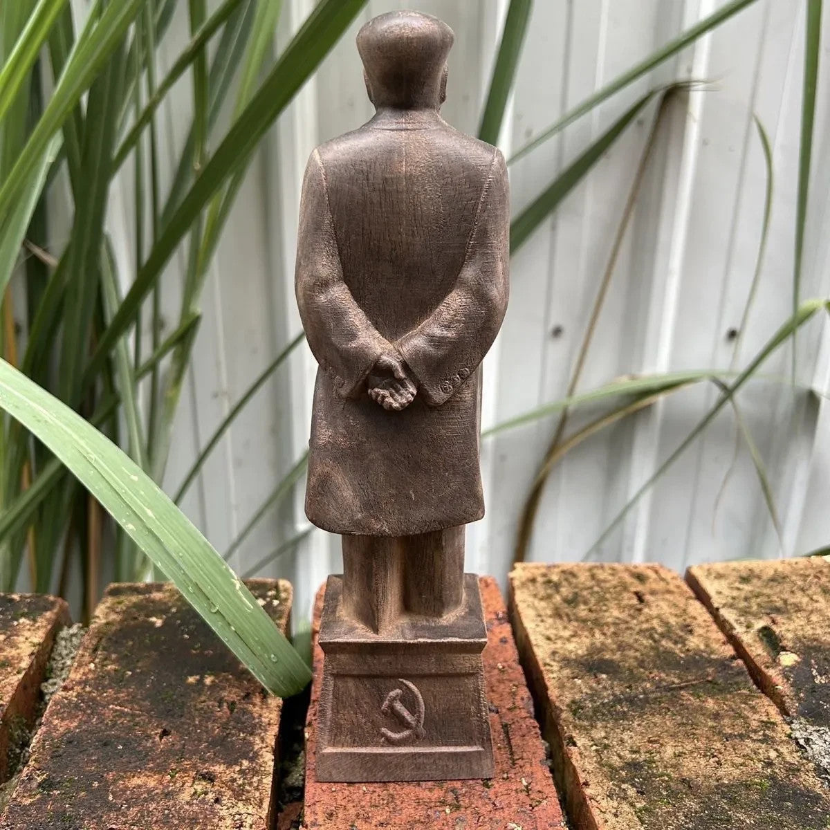 8" Natural Agarwood Carving Chinese Chairman Mao Statue Home Office Lucky Decor