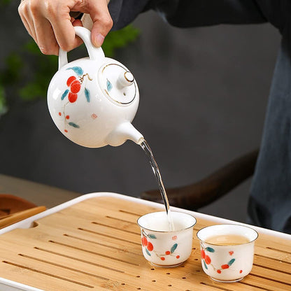 250ml Underglaze Painted Porcelain Teapot Hand Painted Kung Fu Tea Set Kettle