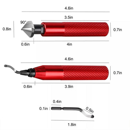 Deburring Tool Countersink Hand Reamer with 10 Extra Blades Kit for Metal Pipes