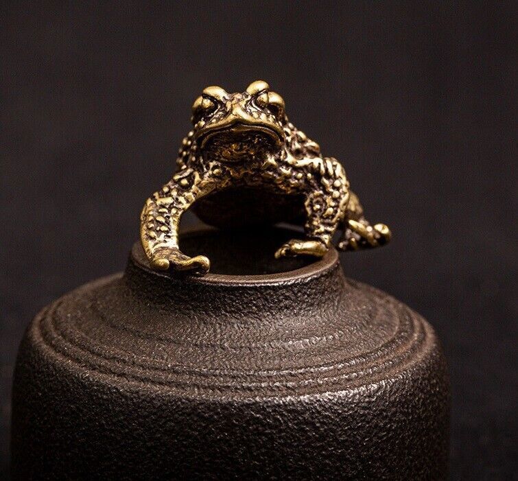 Toad Animal Brass Statue Small Sculpture Tabletop Figurine Home Decor Gifts hot