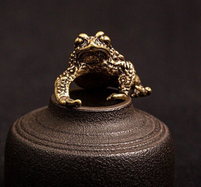 Toad Animal Brass Statue Small Sculpture Tabletop Figurine Home Decor Gifts hot