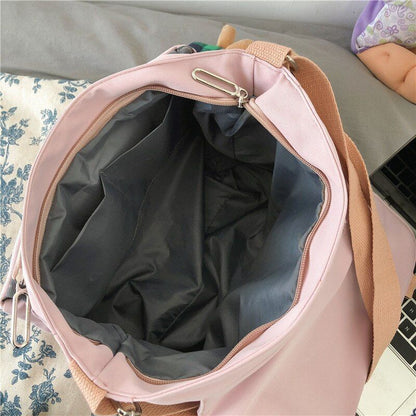Women Shoulder Messenger Bag Waterproof Nylon Crossbody Bag Handbag Large Purse