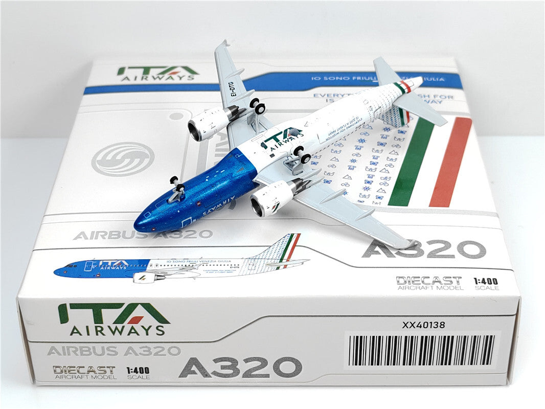 1:400 JC Wings ITA AIRWAYS AIRBUS A320 Passenger Airplane Diecast Aircraft Model