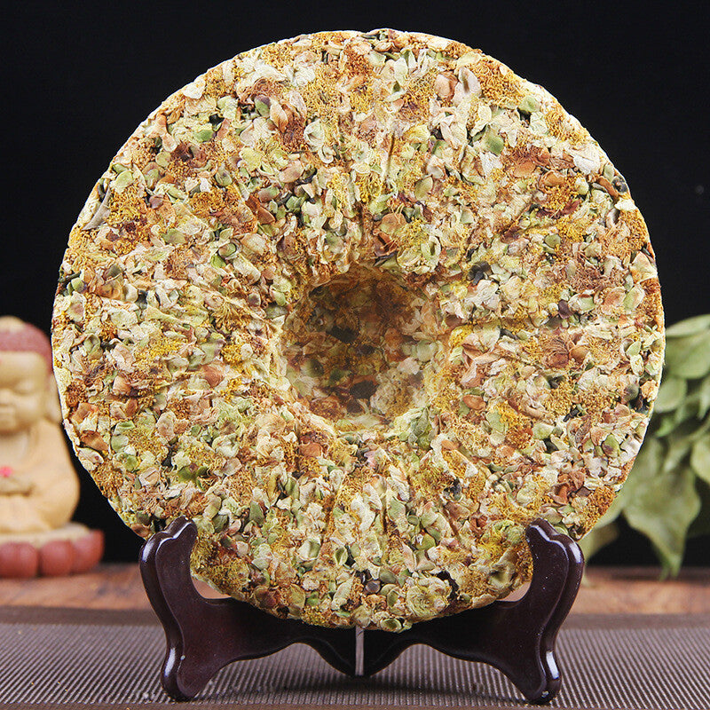 GU SHU CHA HUA Flower Lincang Snowy Mountains Ancient Tree Raw Puer Tea 357g
