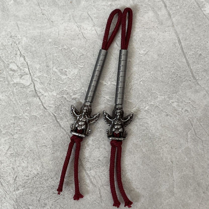 Tibetan Tiek Iron Counter Bead 4mm Barrel Side Pendant Mala Accessory Handmade