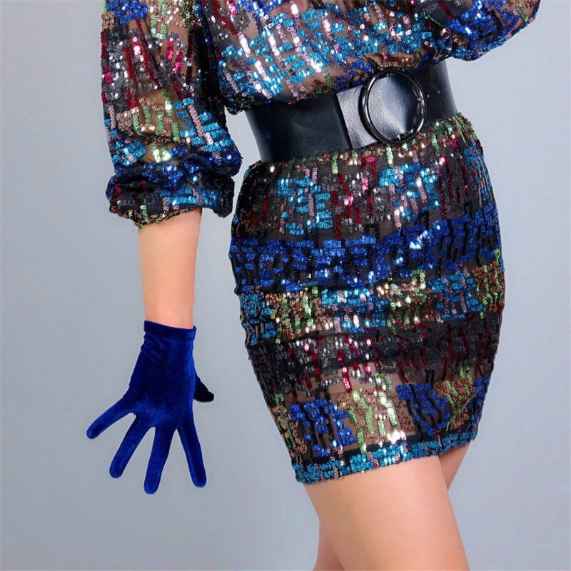Fashion Velvet Gloves 22/40/50/60/70cm Long Opera Women Elastic Touchscreen Mitt