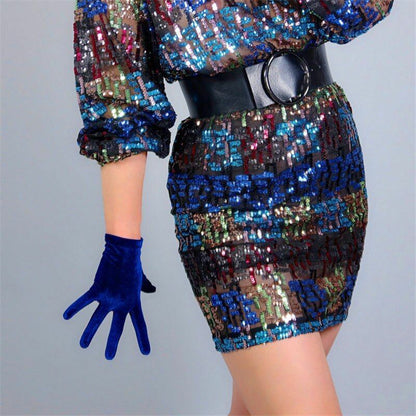 Fashion Velvet Gloves 22/40/50/60/70cm Long Opera Women Elastic Touchscreen Mitt