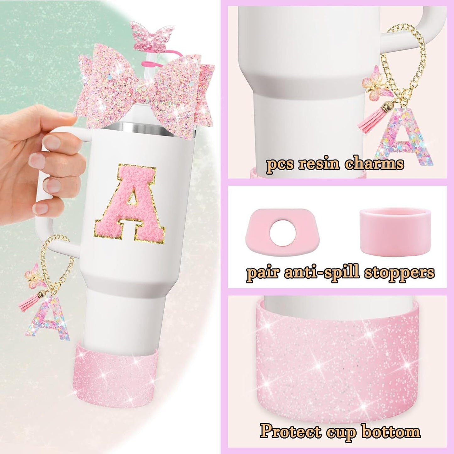 8Pcs Accessories Set for Stanley Cup 40 30oz Insulated Sleeve Travel Cup