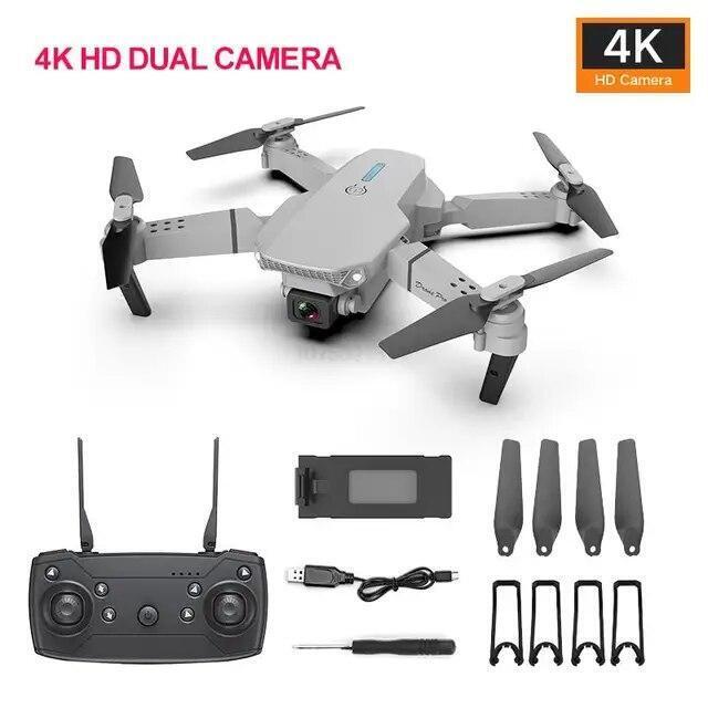 2023 New RC Drone With 4K HD Dual Camera WiFi FPV Foldable Quadcopter +4 Battery