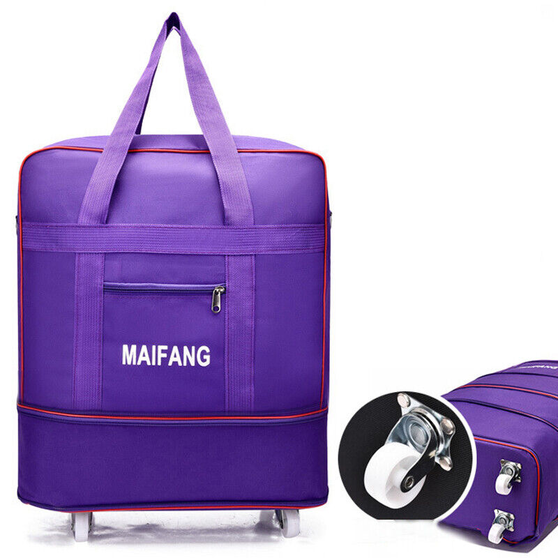 Large Capacity Foldable Luggage Trolley Bags Oxford Expendable Wheel Travel Bags