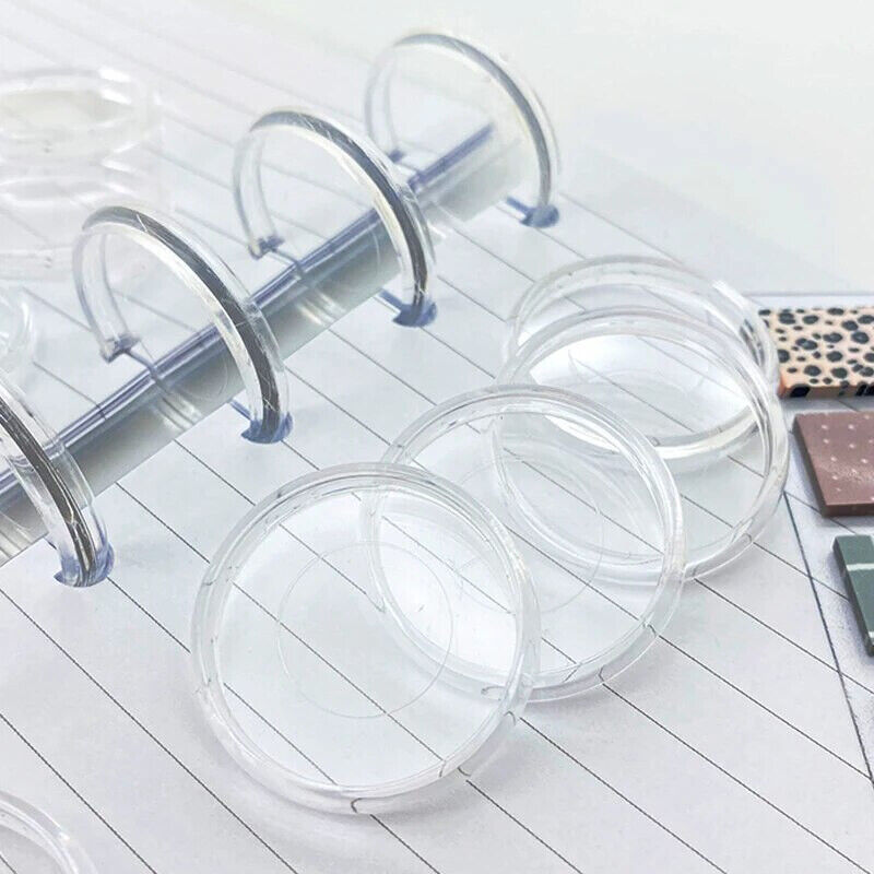 Binder Rings 100Pcs Plastic Clear Notebooks Planners Binding Mushroom Hole Discs