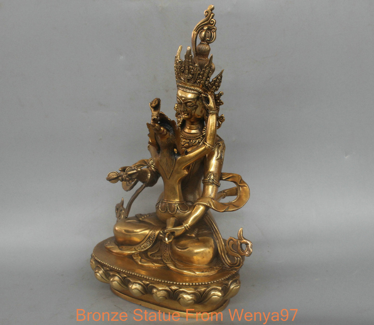 11'' China Tibet Vajrasattva Yab-yum Buddha Bronze Statue