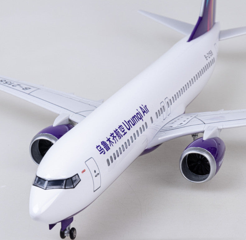 1:85 47CM Urumqi Air BOEING 737 MAX Plane Landing gear Resin Aircraft Model