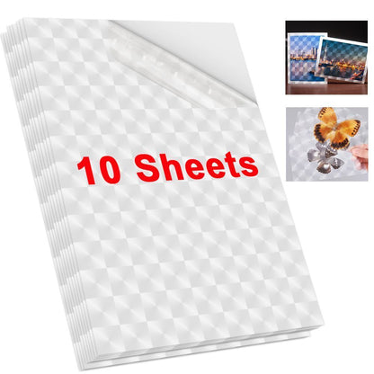 Photo Paper A4 Self-Adhesive Stickers 10 Sheets Holographic Cold Laminating Film