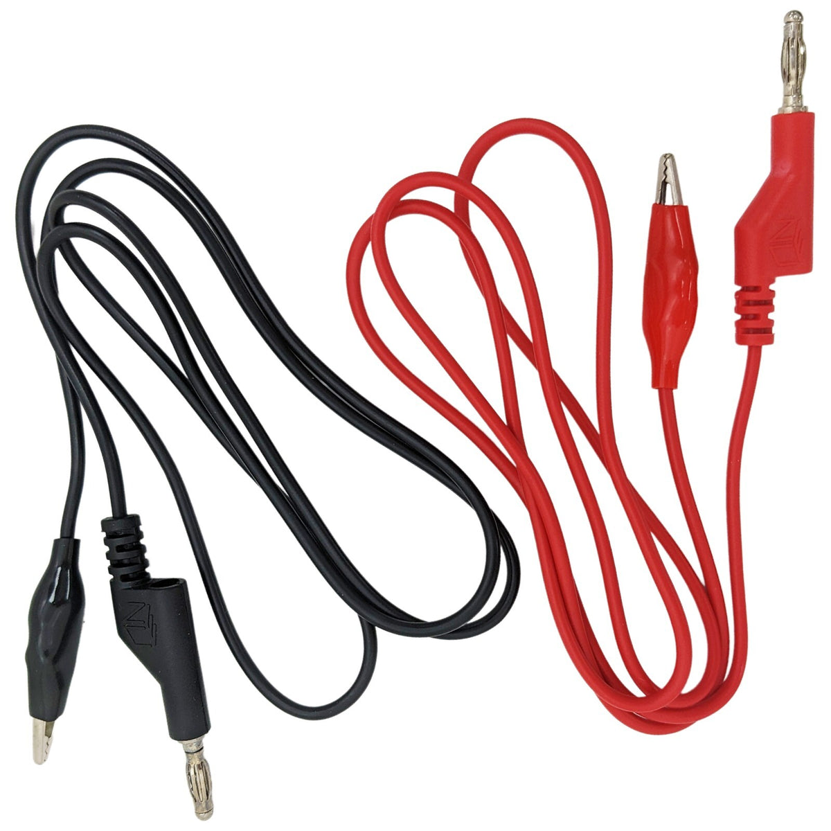 Banana to Alligator Test Lead Set, Includes One Red & One Black, 3 Foot Length