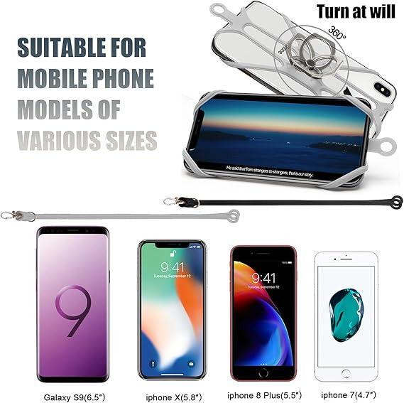 Cell Phone Strap Lanyard Case Sling Necklace Cord Holder Silicone W/ Ring Lot