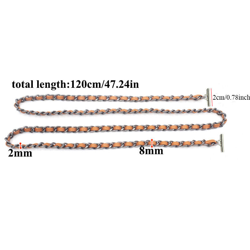T Buckle Metal Purse Chain Strap Handle Shoulder Crossbody Bag Replacement