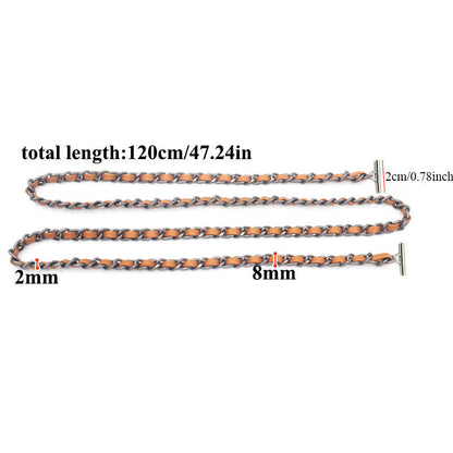T Buckle Metal Purse Chain Strap Handle Shoulder Crossbody Bag Replacement