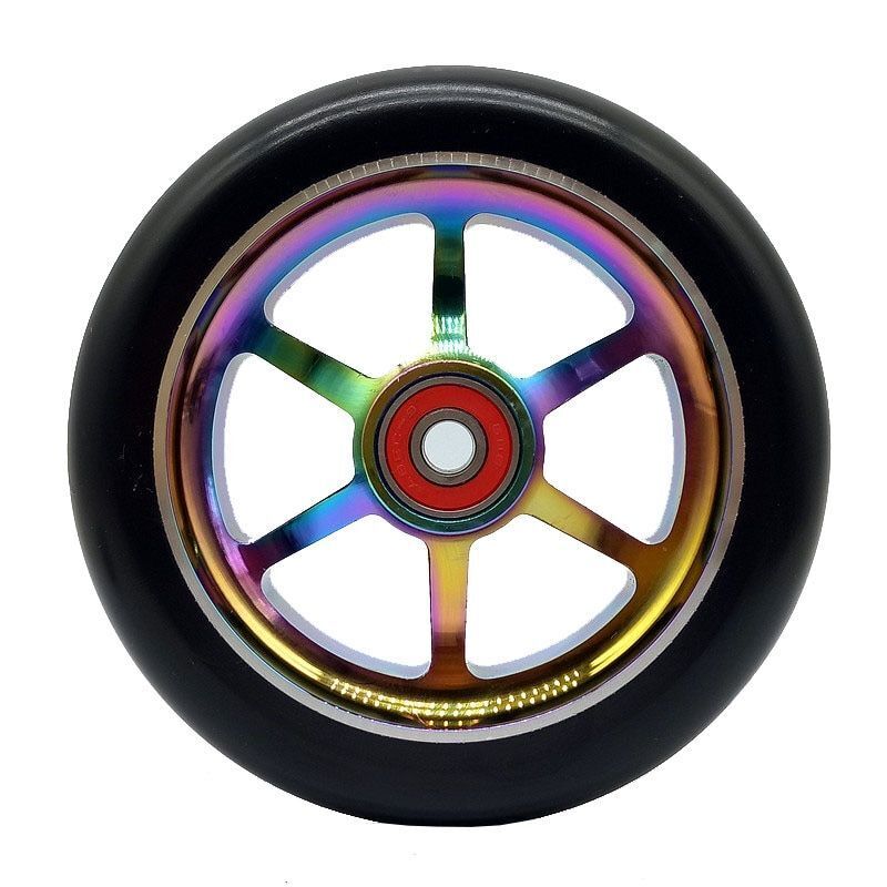 4pcs Stunt Scooter Wheels 100mm Aluminum Alloy Hub High-elastic PU Skates Wheels