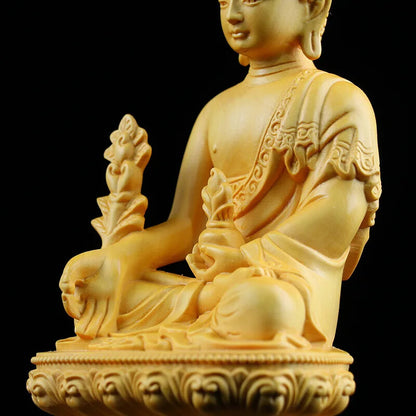 Solid Wood Tibetan Buddha Character Model Chinese Buddha Statue Feng Shui