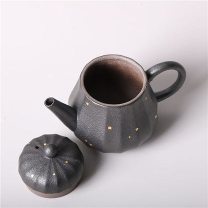 Retro Kung Fu Tea Multilateral Coarse Pottery Open Piece Japanese Ceramic Teapot