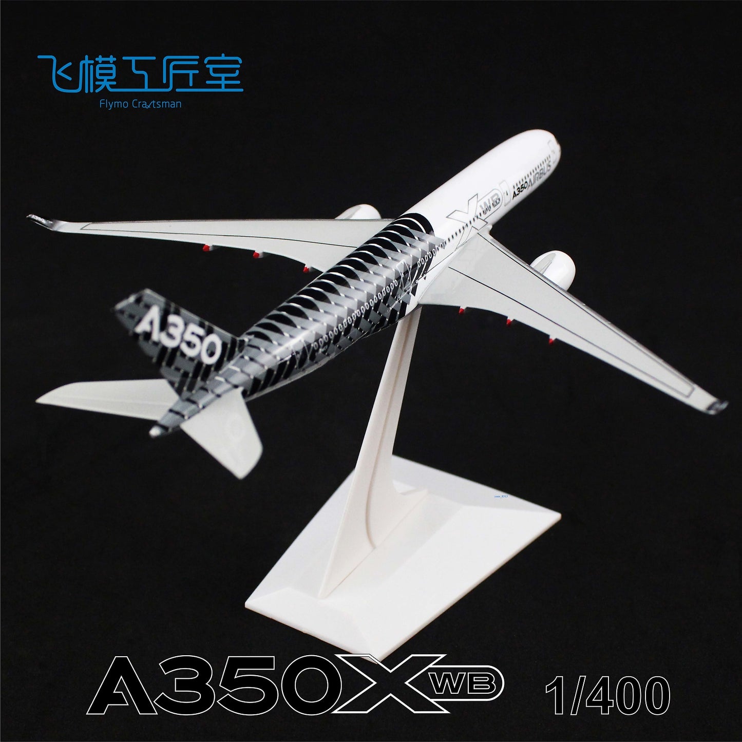 YRD 1 /400 Scale Model Airbus A350-900 Carbon Painted Zinc Alloy Diecast