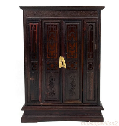 Rosewood Guan Yin Buddhist Altar Shrine God Zen Portable Home Design