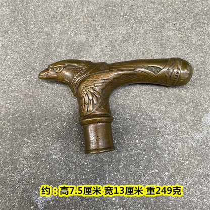 Solid Brass Eagle Head Statue Walking Stick Cane Handle Top Topper Collections