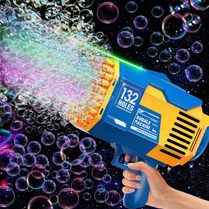 132Hole Magic Rocket Launcher Pink Bubble Gun Bubble Bazooka Bubble Machine Gift